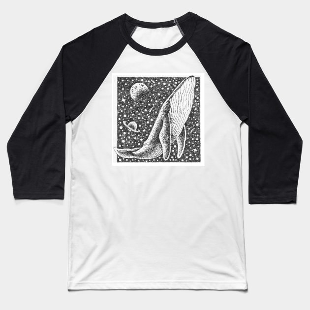 Space whale Baseball T-Shirt by NatureDrawing